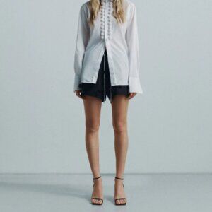 Omelia Recycled Shirt Shorts in Black Large